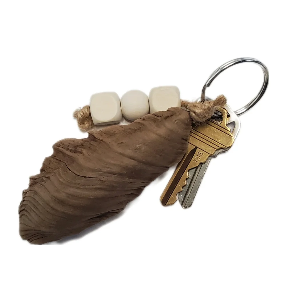 Driftwood Keychain with Beads Length 4